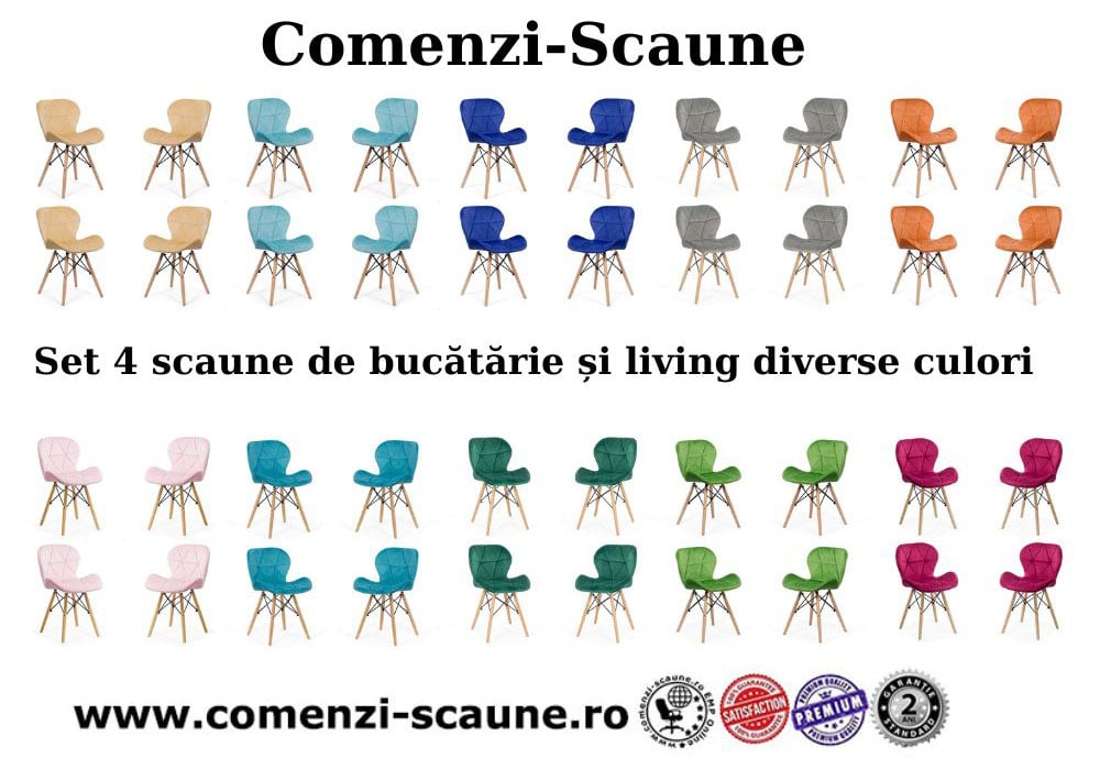 Seturi 4 scaune de bucătărie și living BUC241V diverse culori